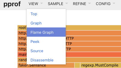 navigating to the flame graph